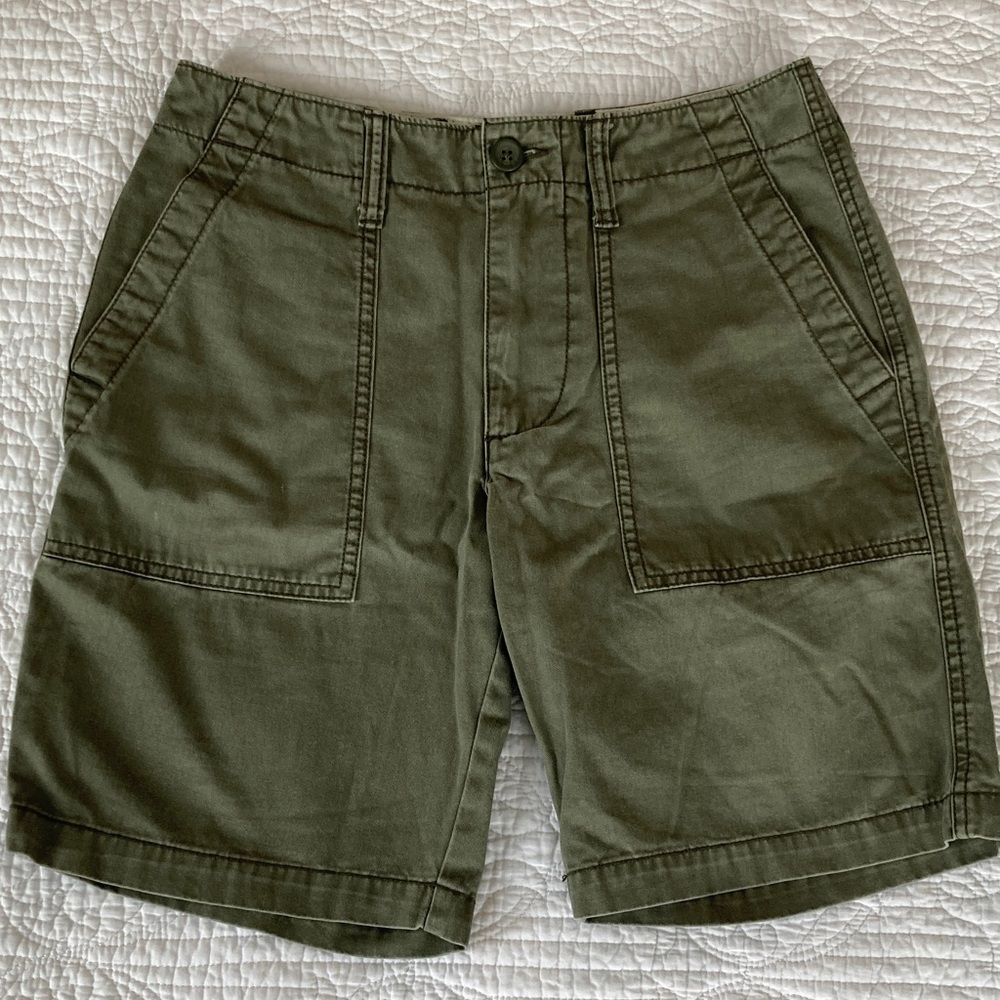 Old Navy Men's Flat-front Shorts in Olive, 28